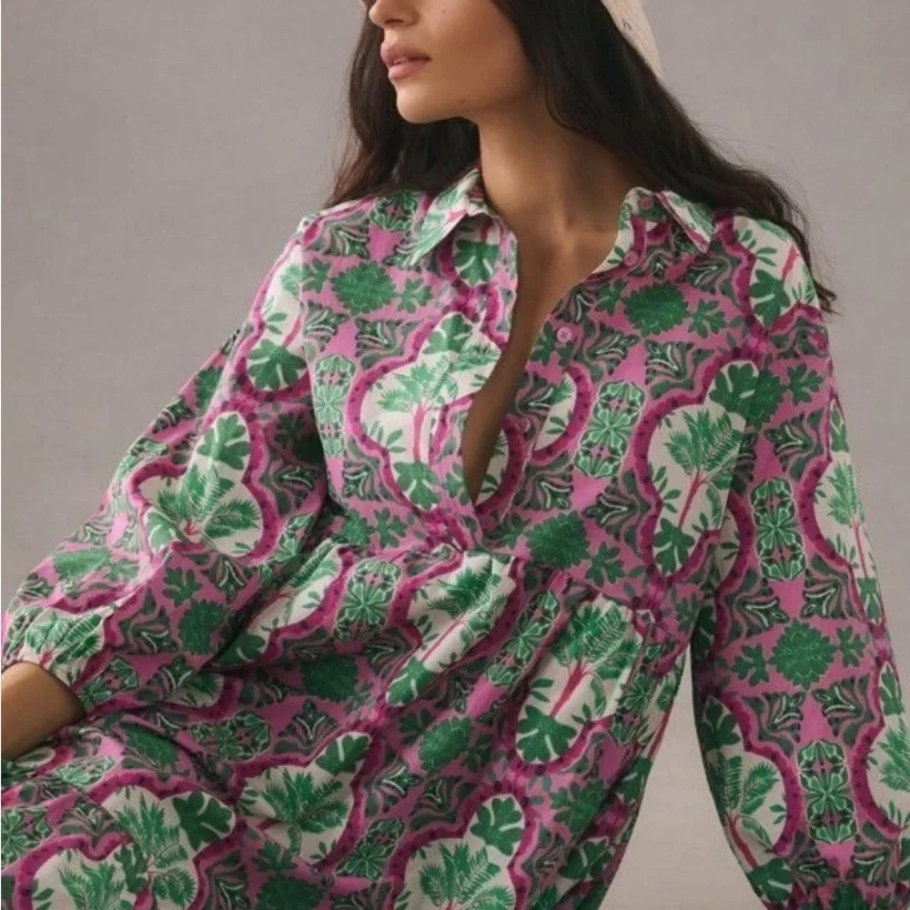 Maeve by Anthropologie “The Bettina” Tiered Shirt Dress - Picture 8 of 9